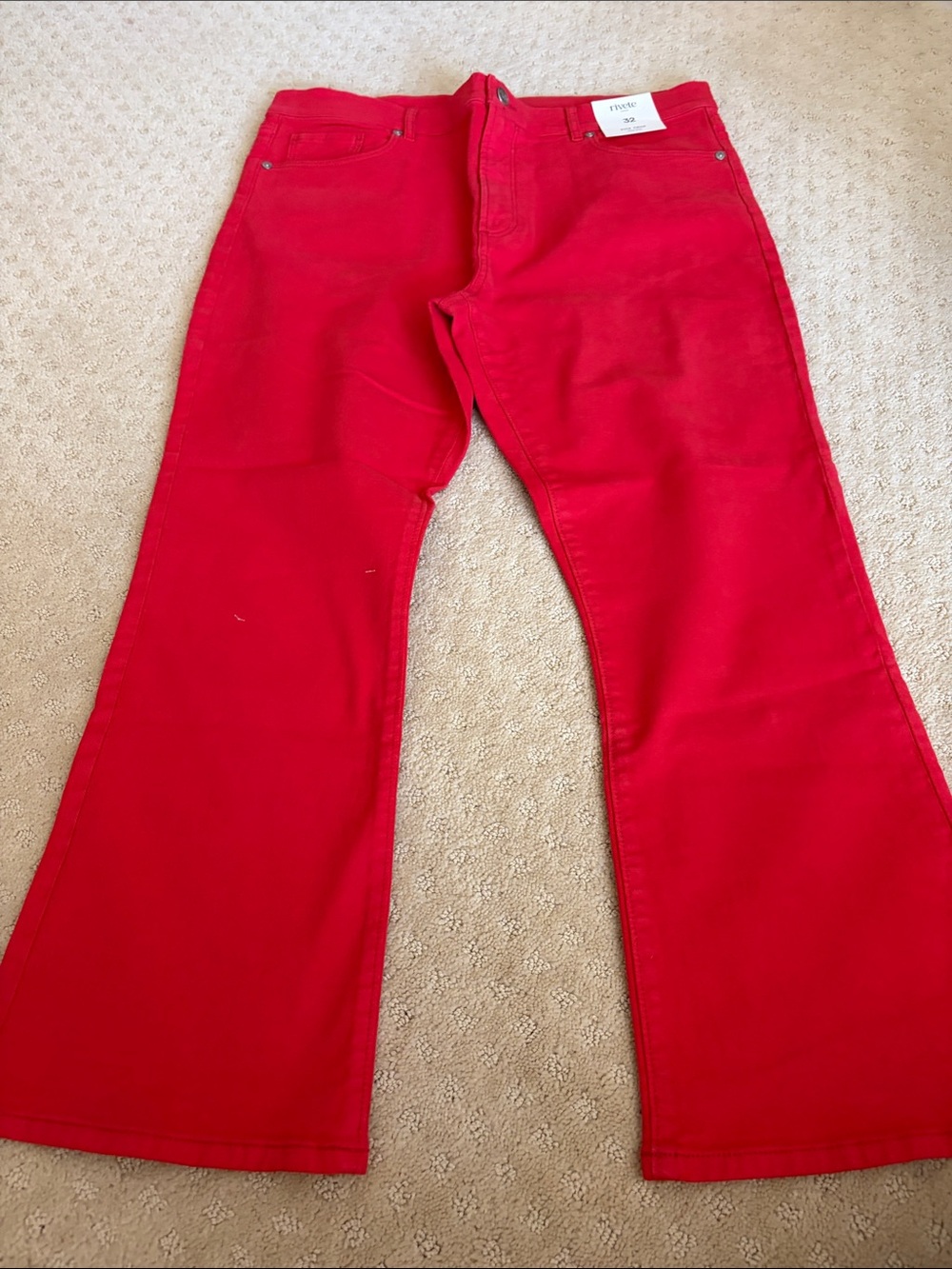LOFT Bright Red Kick Crop Jeans